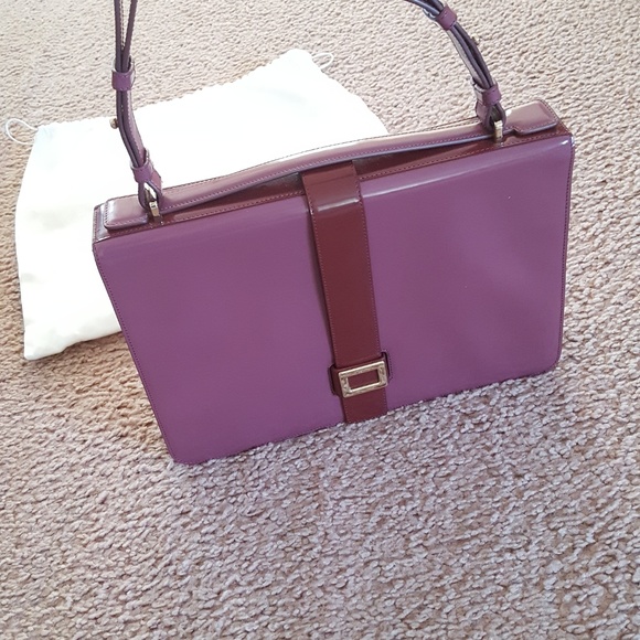 NWOT Roger Vivier Patent Leather Burgundy Handbag - Picture 2 of 16